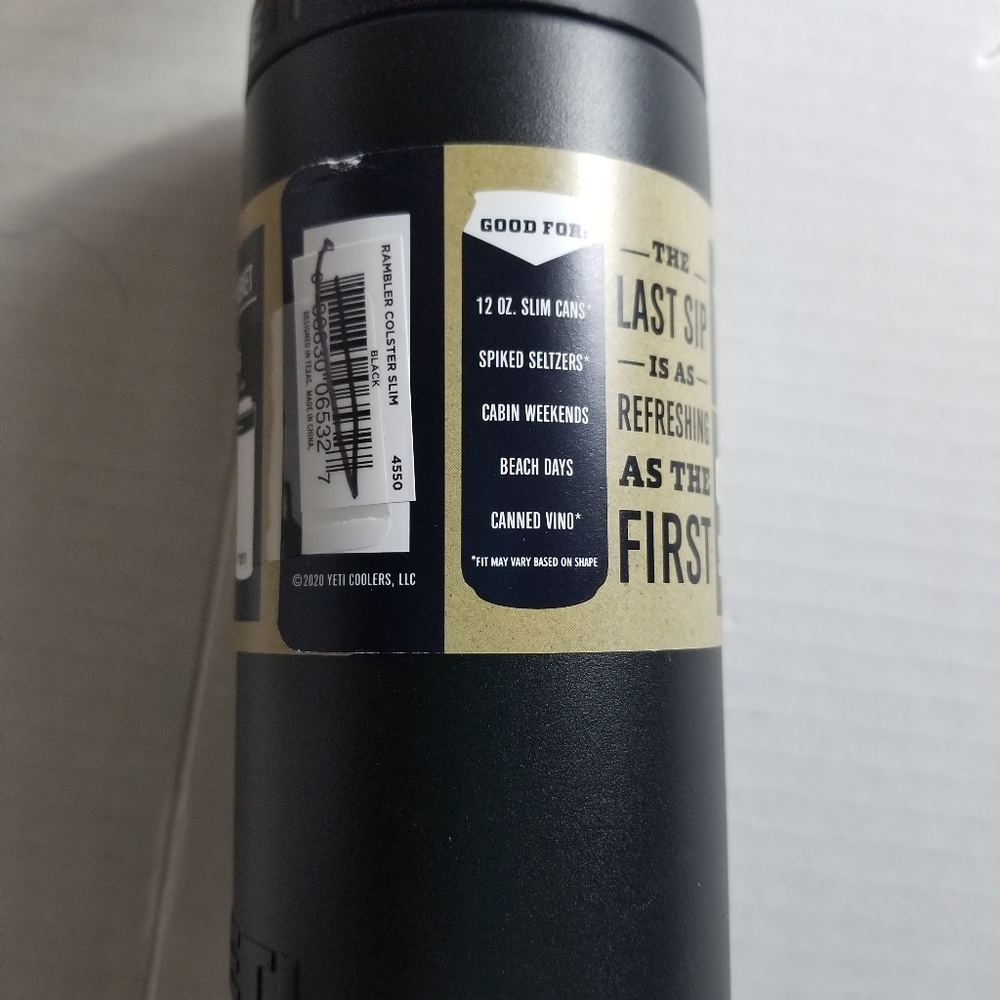 NEW YETI RAMBLER COLSTER SLIM CAN INSULATOR BLACK - Picture 4 of 11